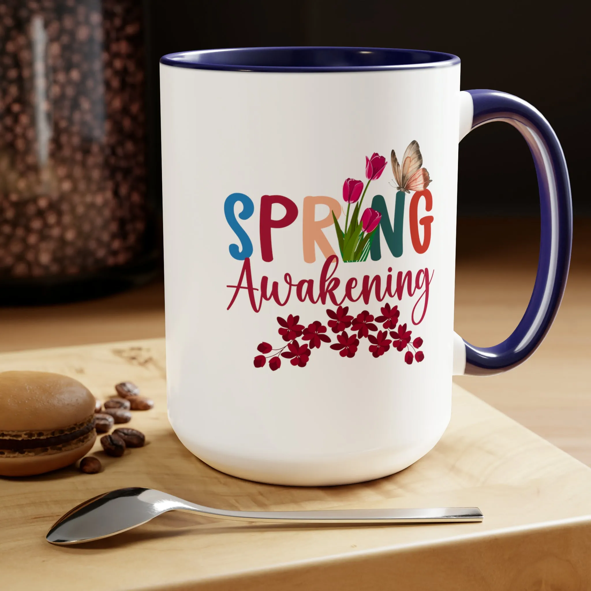 Spring Awakening Two-Tone Coffee Mugs, 15oz