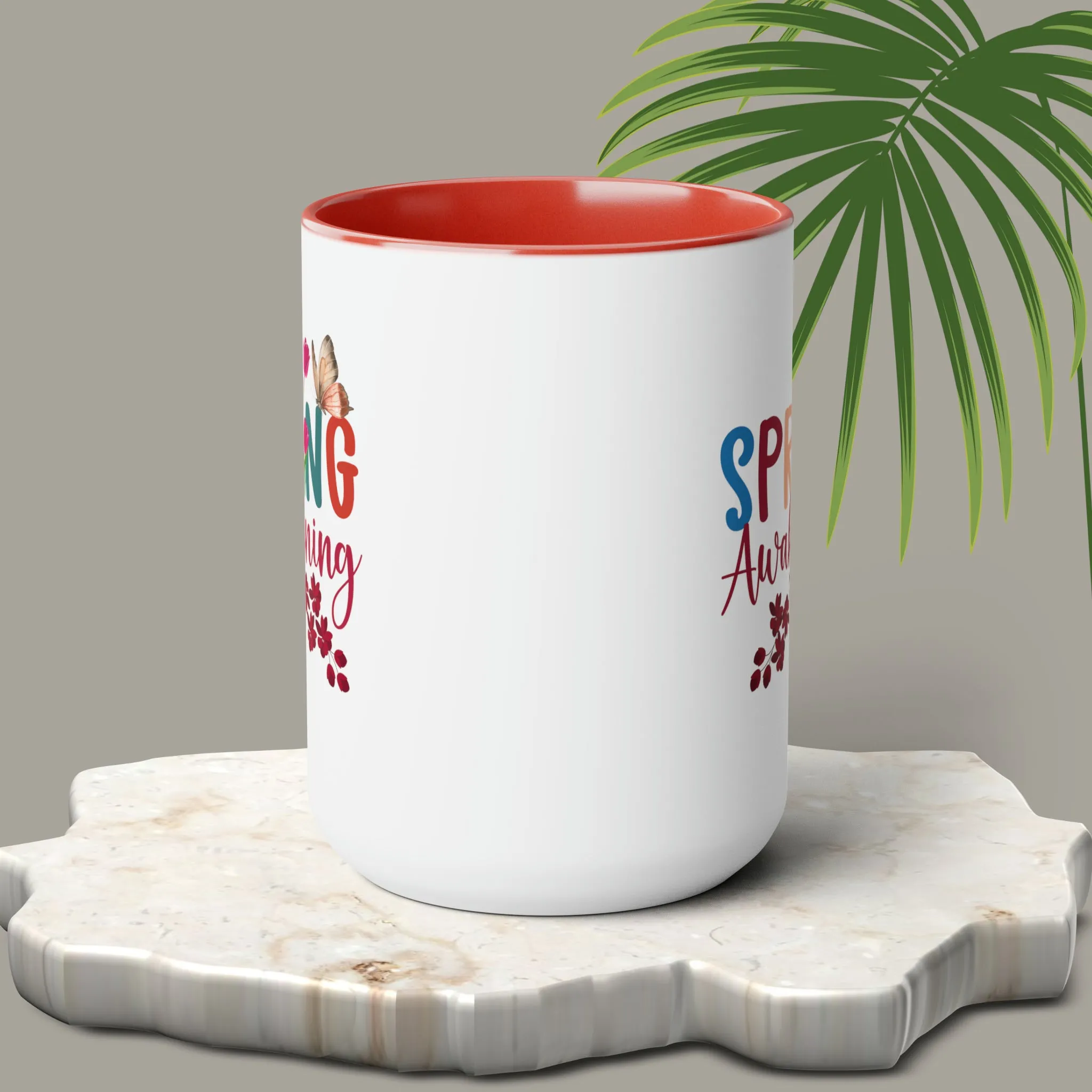 Spring Awakening Two-Tone Coffee Mugs, 15oz
