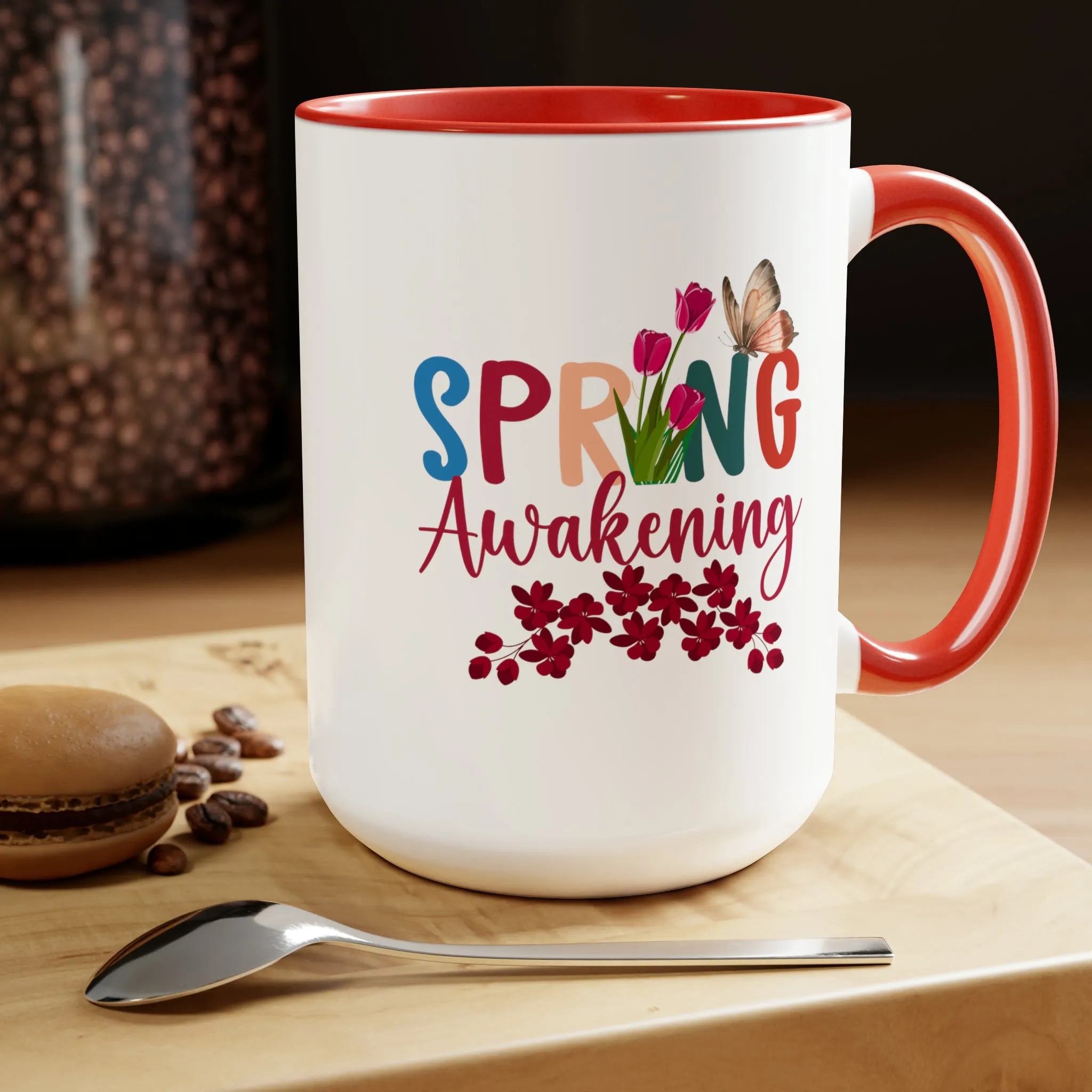 Spring Awakening Two-Tone Coffee Mugs, 15oz