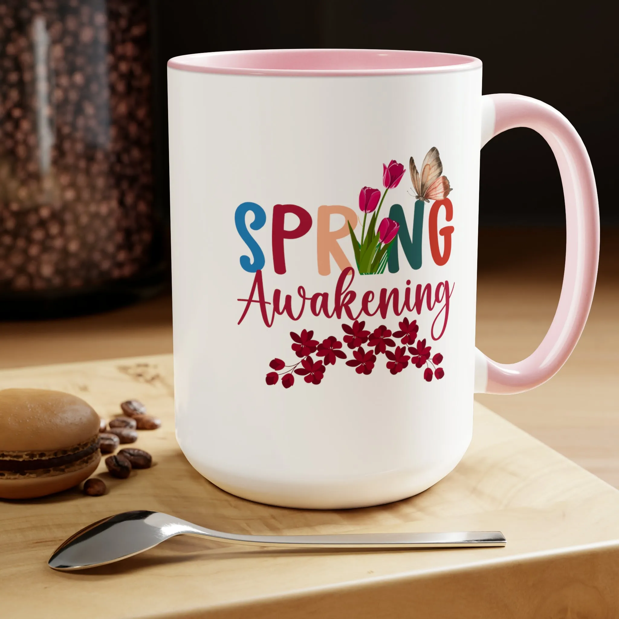 Spring Awakening Two-Tone Coffee Mugs, 15oz