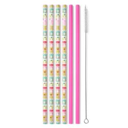 *SWIG Cookie Jar   Pink Reusable Straw Set