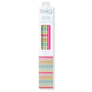 *SWIG Cookie Jar   Pink Reusable Straw Set