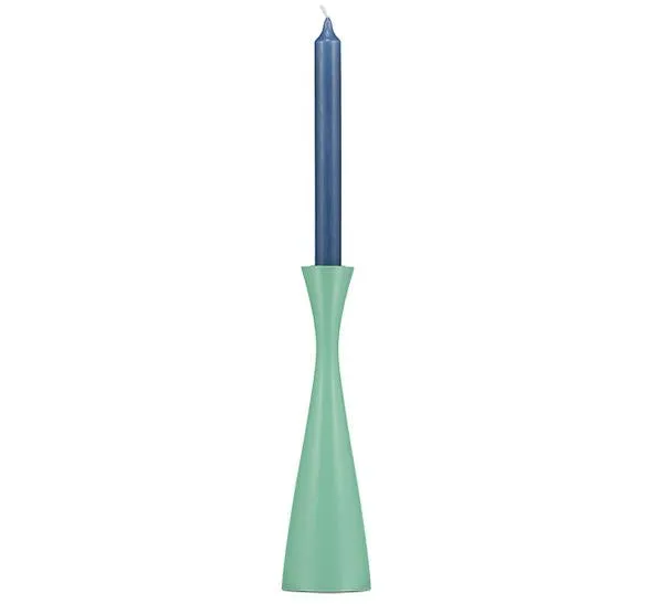 Tall Wooden Candle Holder in Opaline