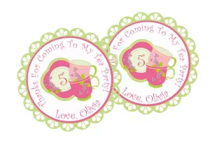 Tea Party Birthday Stickers