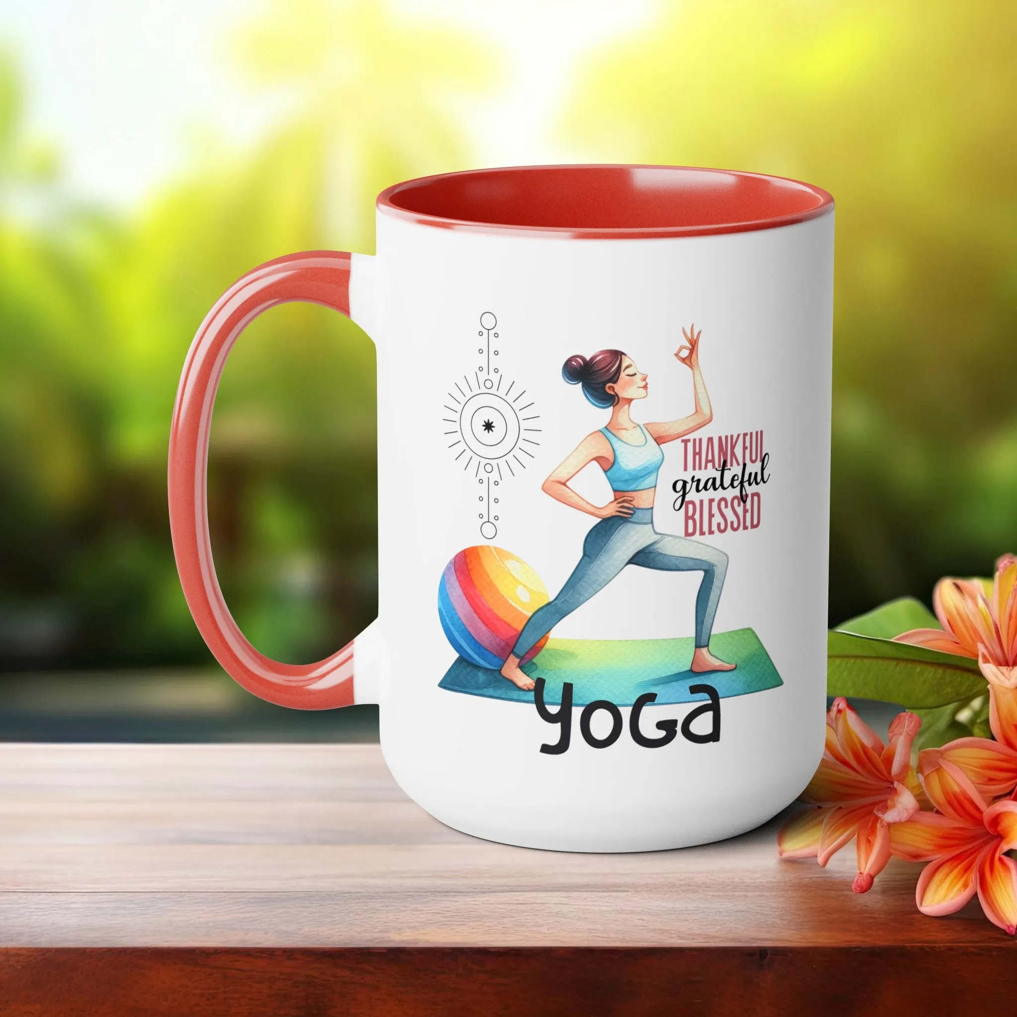 Thankful Grateful Blessed Yoga Coffee Mug, Cute Yoga Coffee Mug, Yoga lovers Coffee Mug, Yoga Instructor Gift, Gift For Yoga lover, Gift For Yogi.