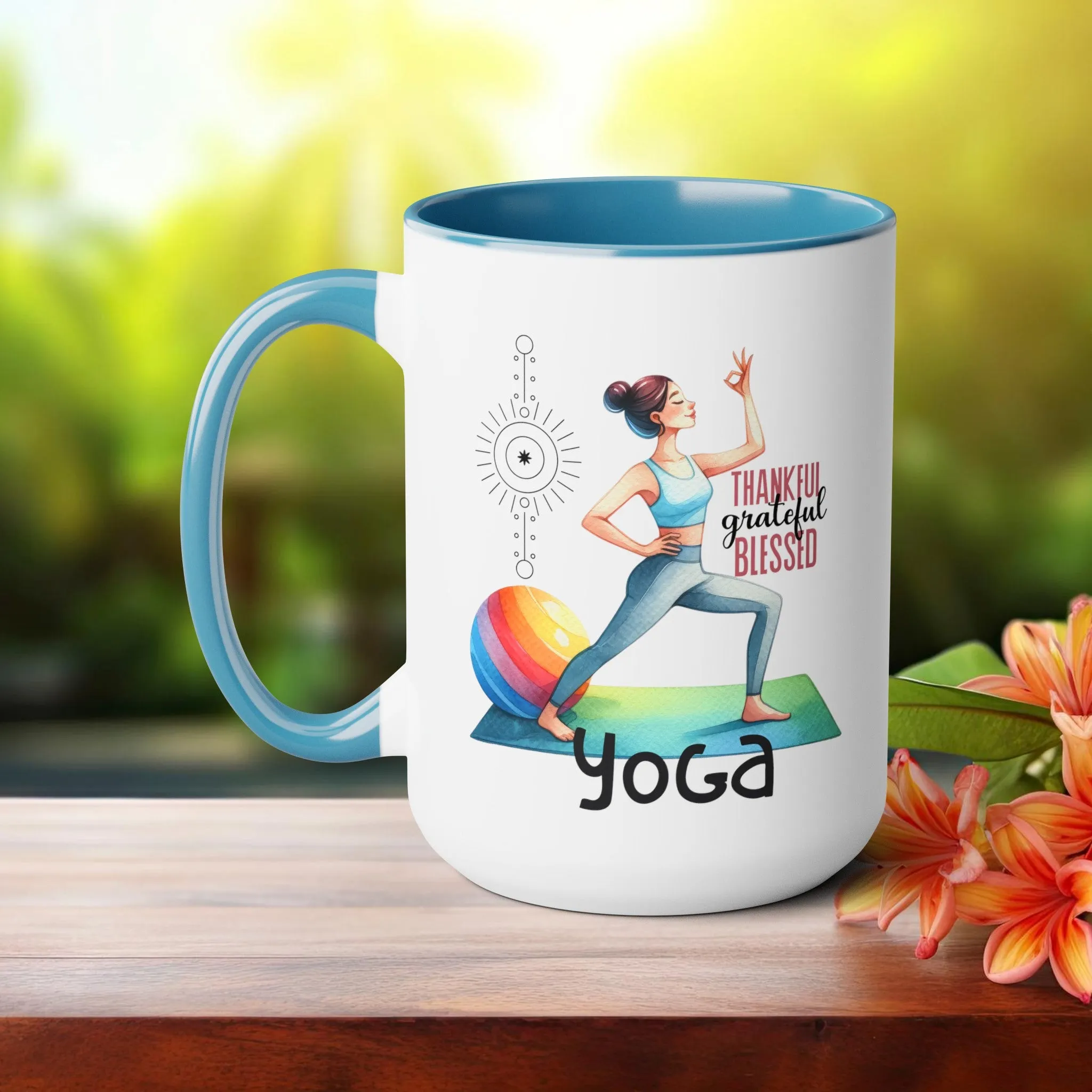Thankful Grateful Blessed Yoga Coffee Mug, Cute Yoga Coffee Mug, Yoga lovers Coffee Mug, Yoga Instructor Gift, Gift For Yoga lover, Gift For Yogi.