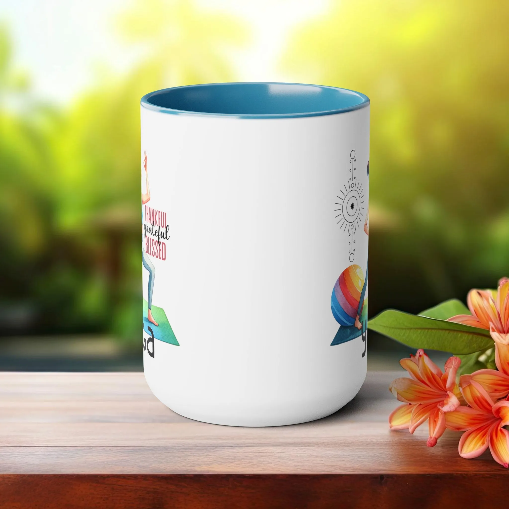 Thankful Grateful Blessed Yoga Coffee Mug, Cute Yoga Coffee Mug, Yoga lovers Coffee Mug, Yoga Instructor Gift, Gift For Yoga lover, Gift For Yogi.