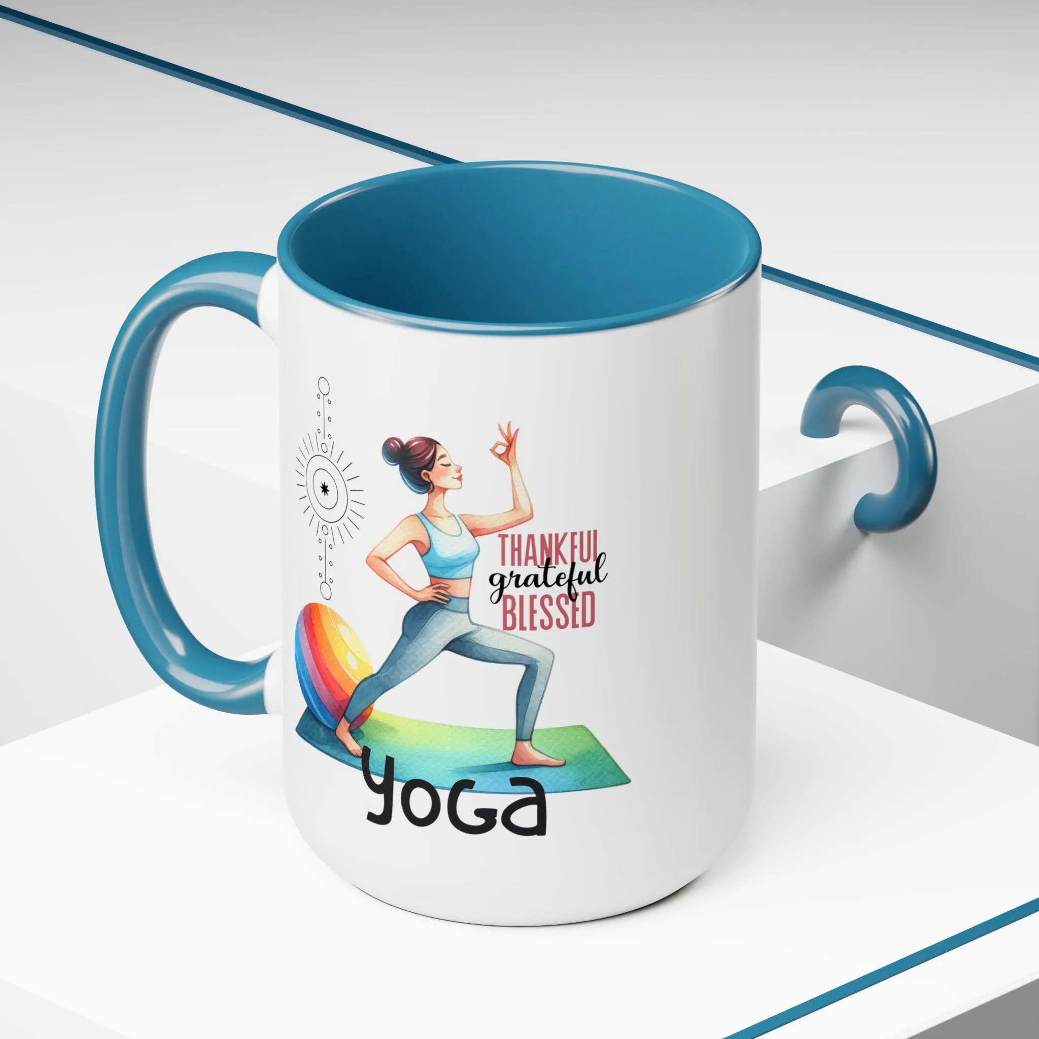 Thankful Grateful Blessed Yoga Coffee Mug, Cute Yoga Coffee Mug, Yoga lovers Coffee Mug, Yoga Instructor Gift, Gift For Yoga lover, Gift For Yogi.