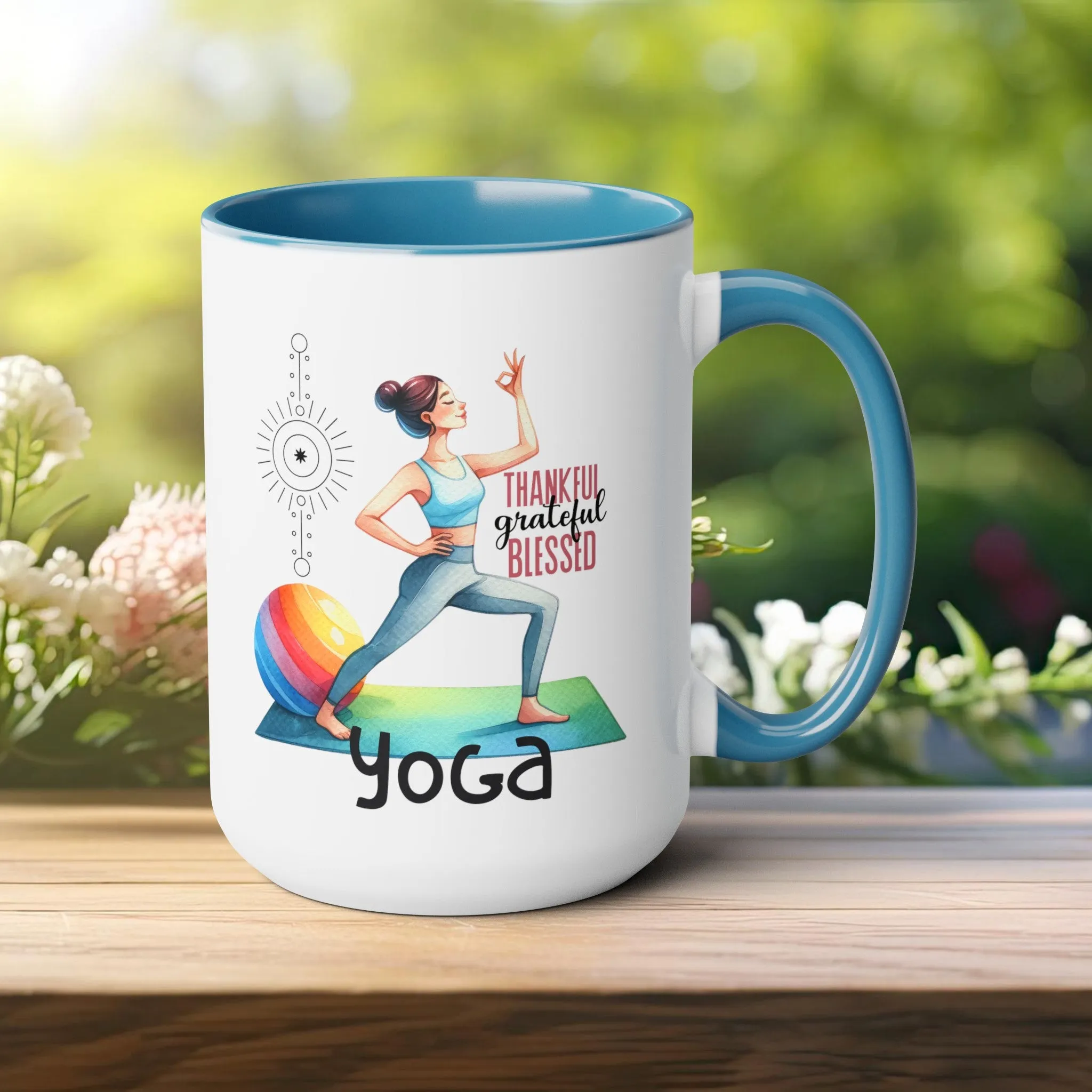 Thankful Grateful Blessed Yoga Coffee Mug, Cute Yoga Coffee Mug, Yoga lovers Coffee Mug, Yoga Instructor Gift, Gift For Yoga lover, Gift For Yogi.