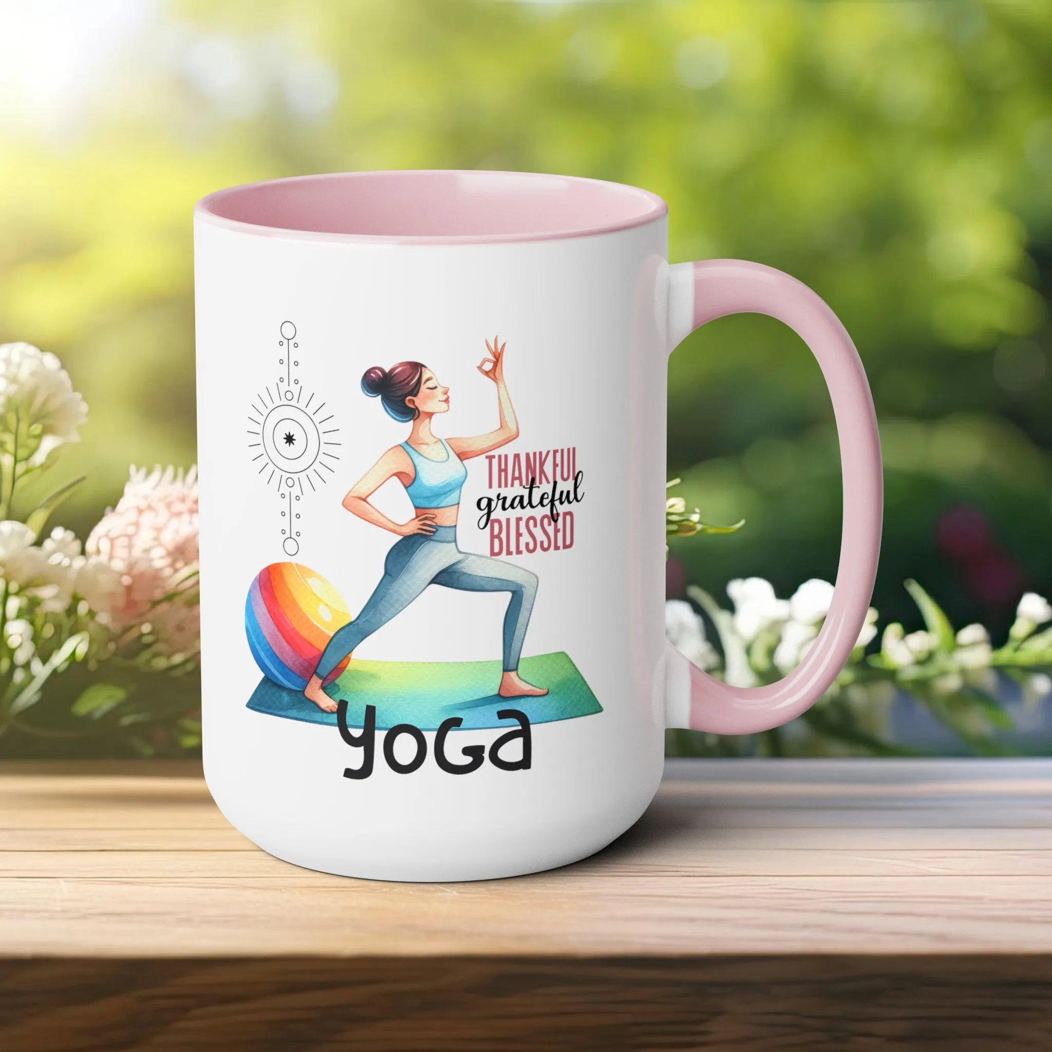 Thankful Grateful Blessed Yoga Coffee Mug, Cute Yoga Coffee Mug, Yoga lovers Coffee Mug, Yoga Instructor Gift, Gift For Yoga lover, Gift For Yogi.
