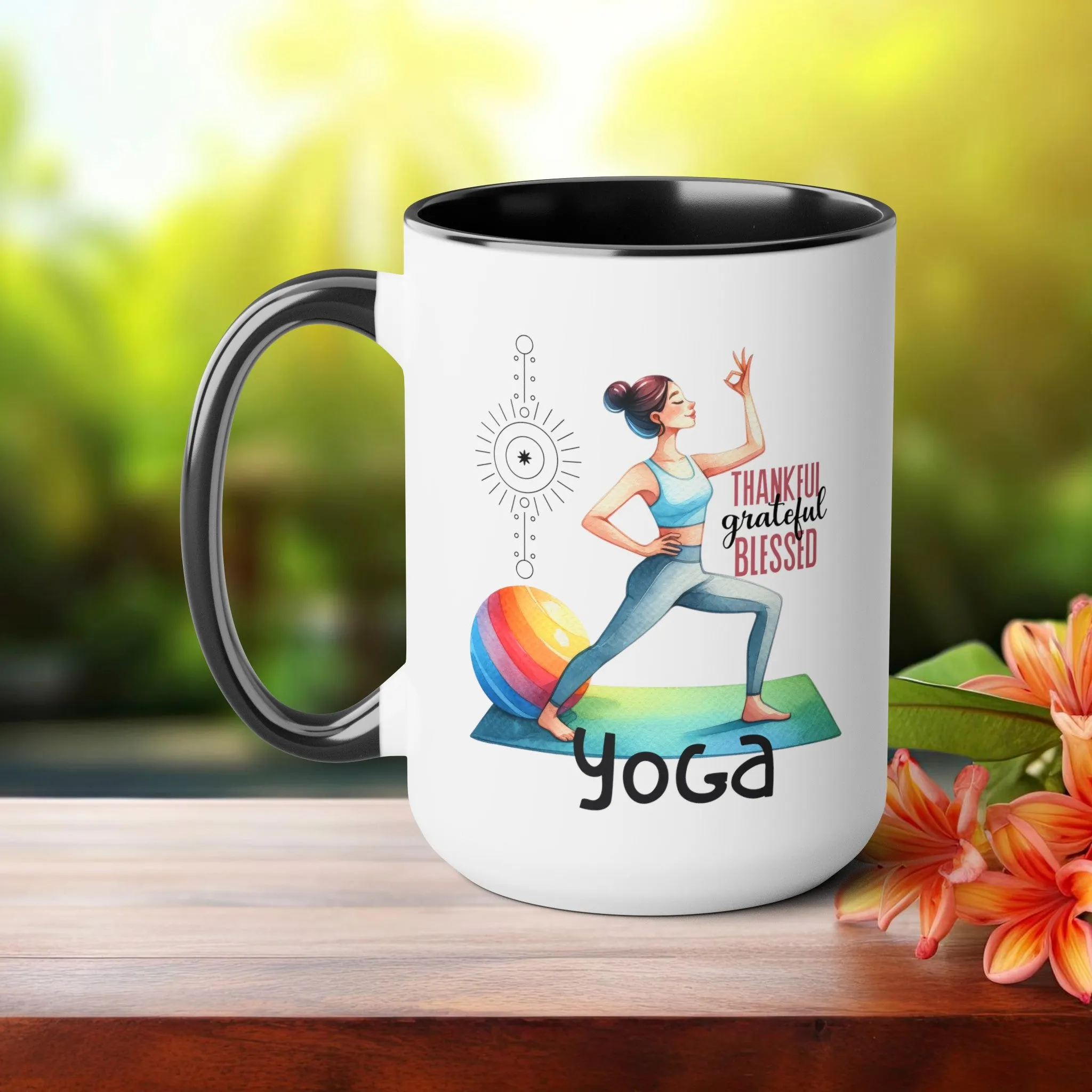 Thankful Grateful Blessed Yoga Coffee Mug, Cute Yoga Coffee Mug, Yoga lovers Coffee Mug, Yoga Instructor Gift, Gift For Yoga lover, Gift For Yogi.