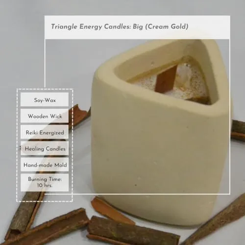 Triangle Energy Candle - Cream Gold (Coffee, Big)