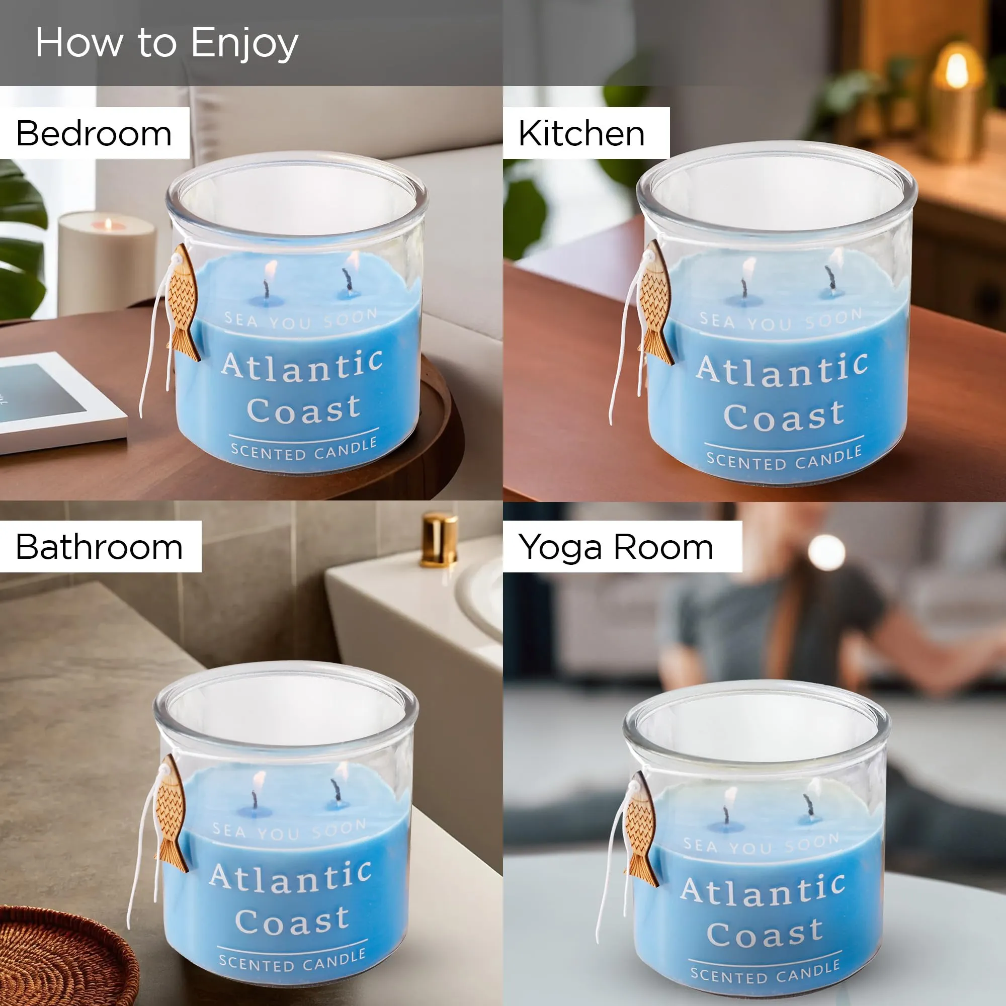 UMAI Scented Candles (33 Hrs Burn Time) Blue Water Scented Candles for Gift | Scented Candles for Home Decor | Scented Candles for Bedroom Bathroom | Home Decor Items | Aroma Candle