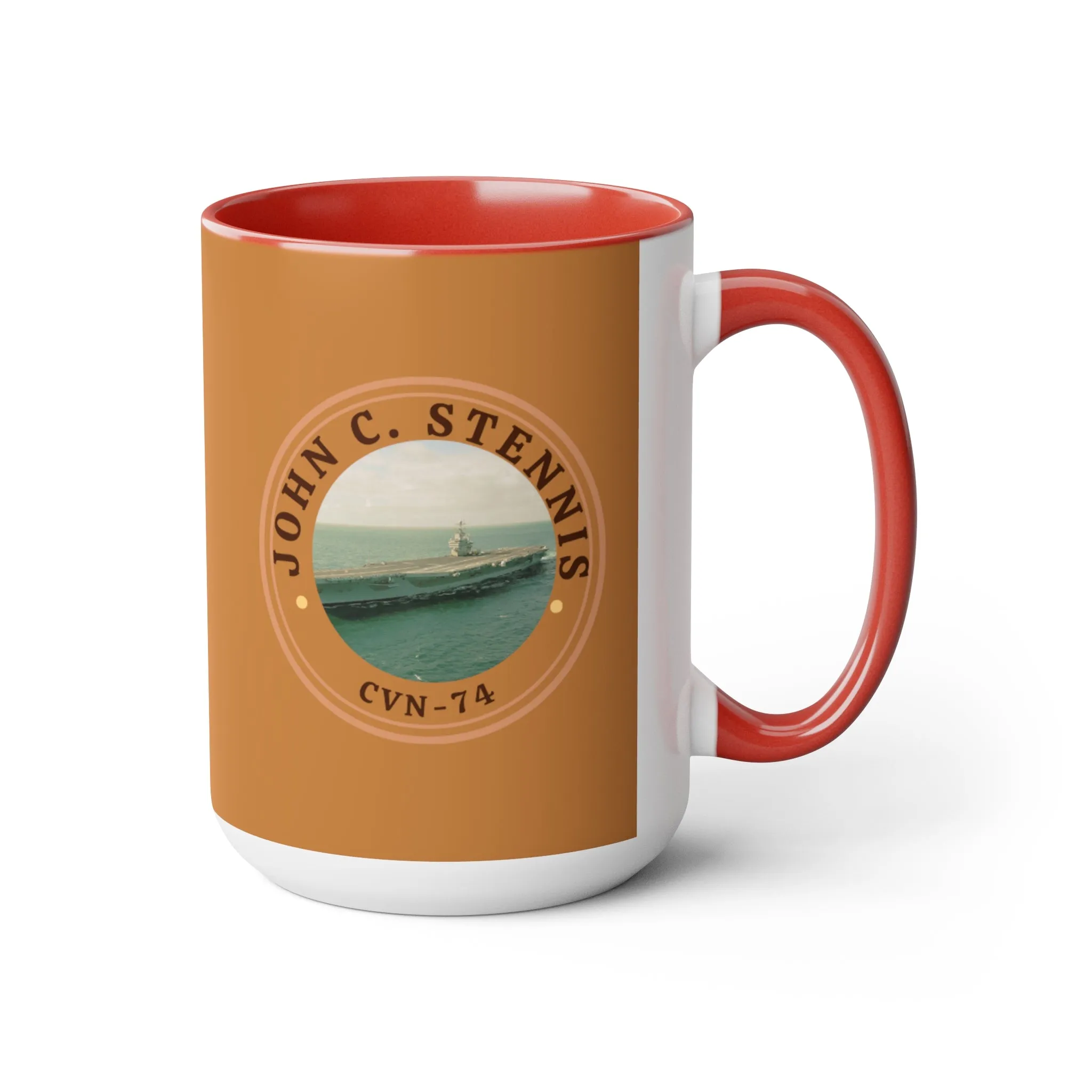 USS John C. Stennis United States Ships POD Two-Tone Coffee Mugs, 15oz