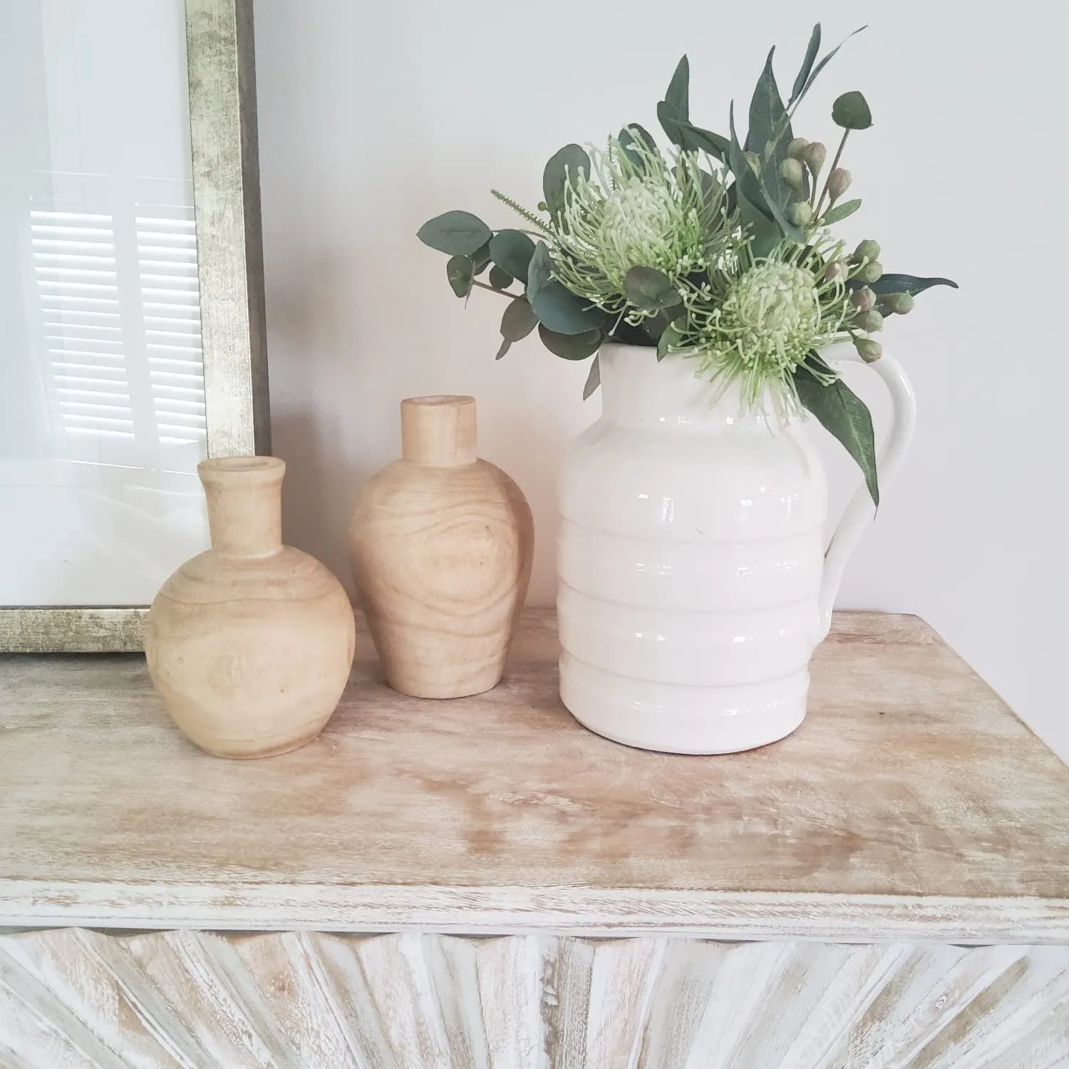 Warm Toast Designs Wood Vase 2 Vase Set Farmhouse Vases for Decor