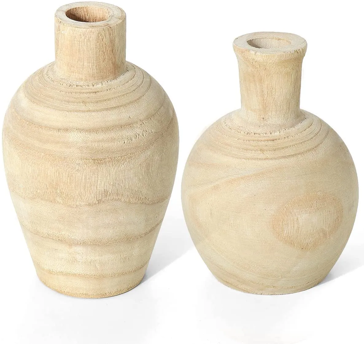 Warm Toast Designs Wood Vase 2 Vase Set Farmhouse Vases for Decor