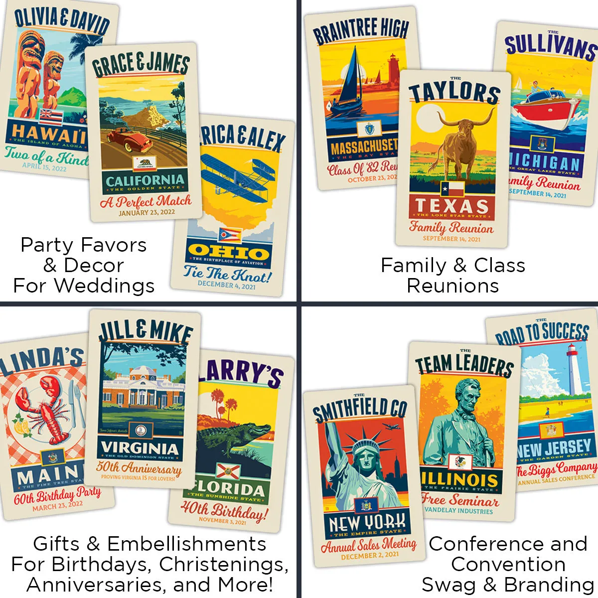 Wisconsin State Pride Personalized Vinyl Sticker Set of 40