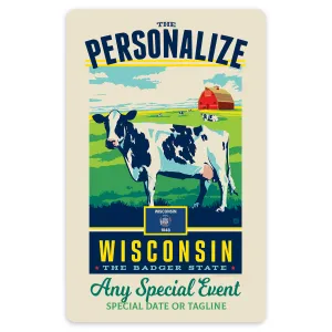 Wisconsin State Pride Personalized Vinyl Sticker Set of 40