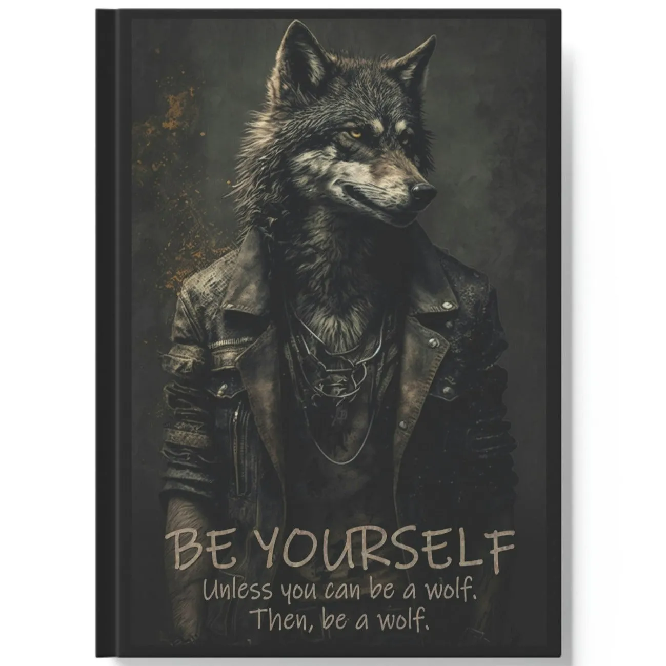 Wolf Inspirational Quotes - Be Yourself Unless You Can Be a Wolf - Then, Be a Wolf - Hard Backed Journal