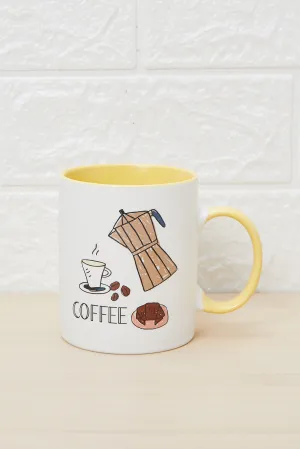 Yellow And White Coffee Mug